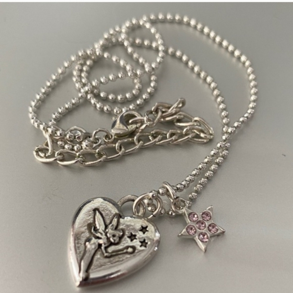 Disney Tinkerbell Heart Pendant Necklace